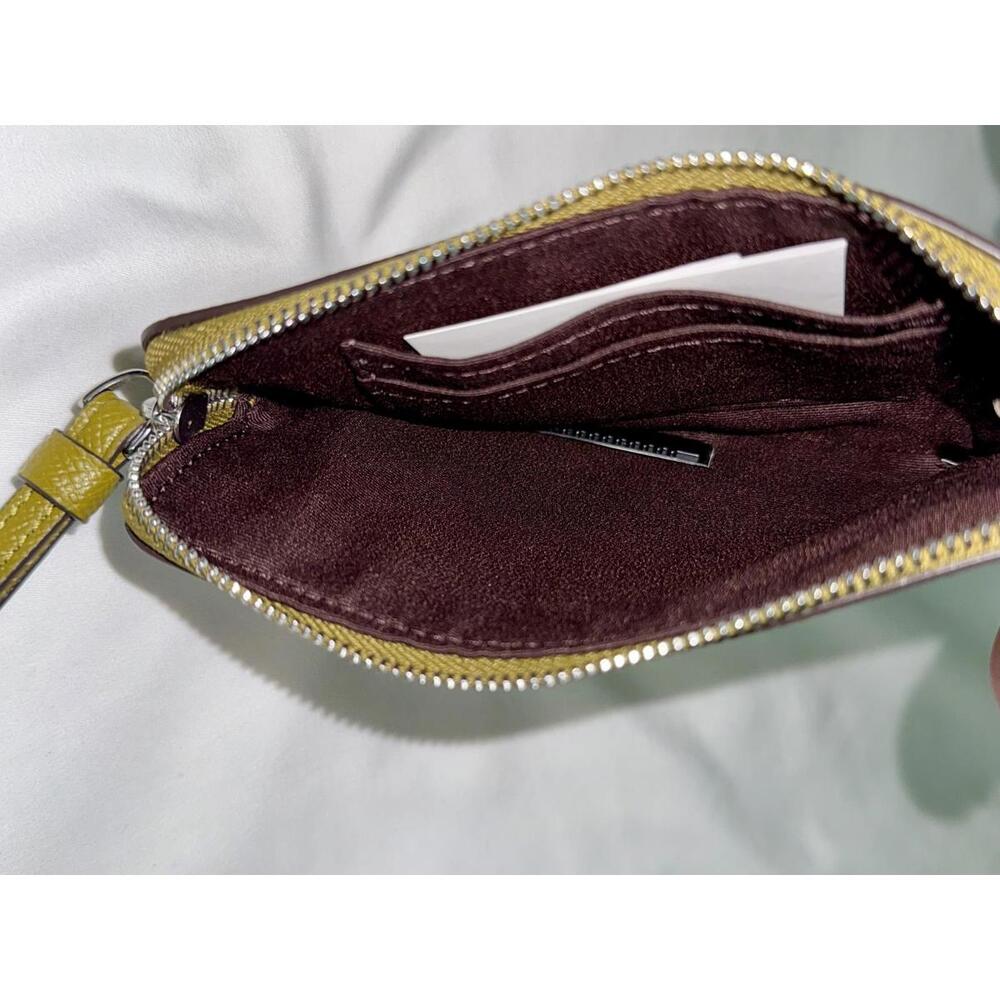 Coach Corner Zip Wristlet 58032 Citron - Picture 4 of 8